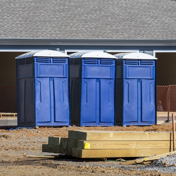 how often are the portable restrooms cleaned and serviced during a rental period in Plevna